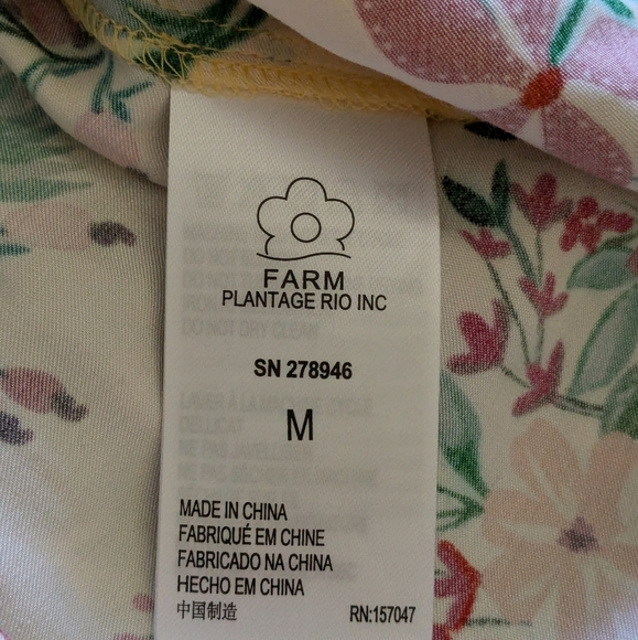 💛🏵️ Farm Rio 100% Viscose Floral Long-Sleeve Cutout Maxi Dress, M, NWT - Picture 5 of 17